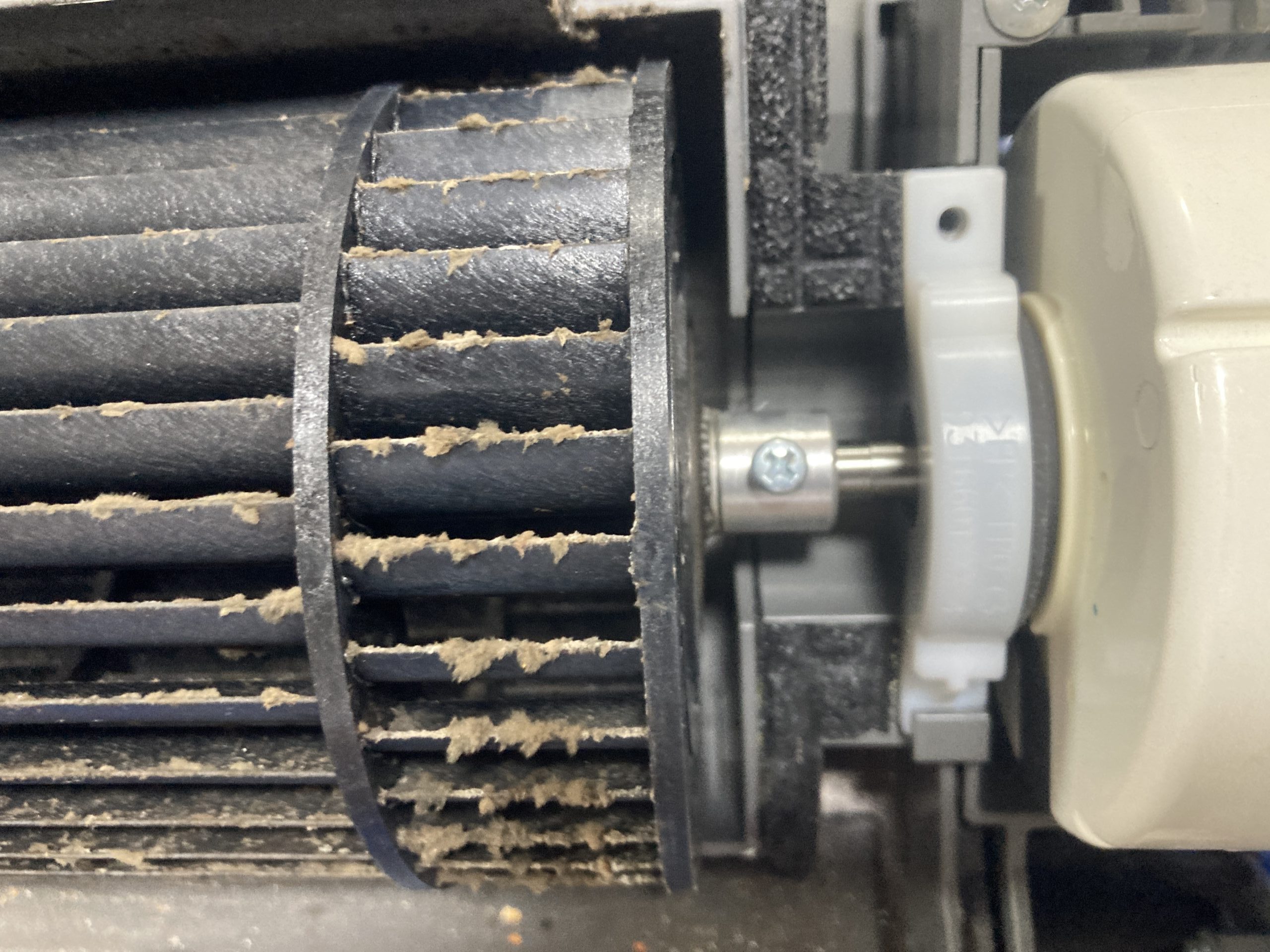 送風ファンの黒カビ（洗浄前）